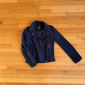 Kut from the Kloth Navy Leather Jacket